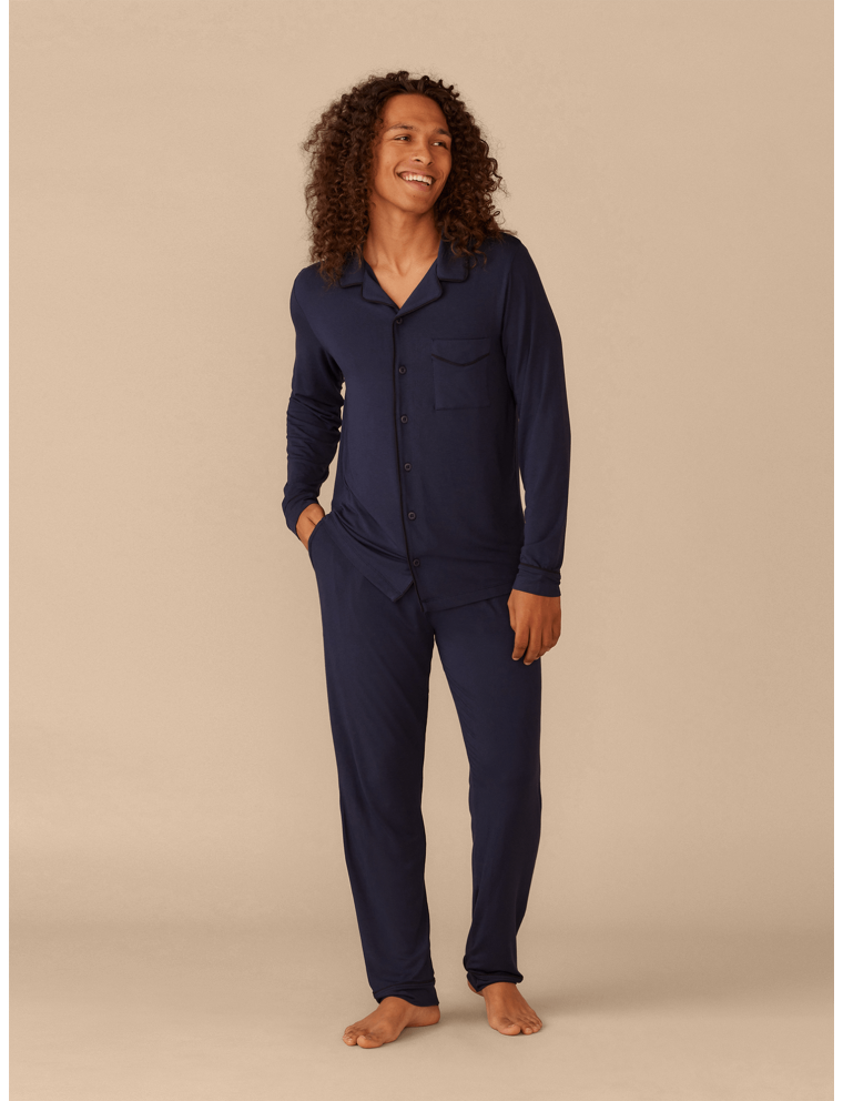 Limited Time Offer Men's Longsleeve Modal PJ Set | Dark Sapphire New Stock