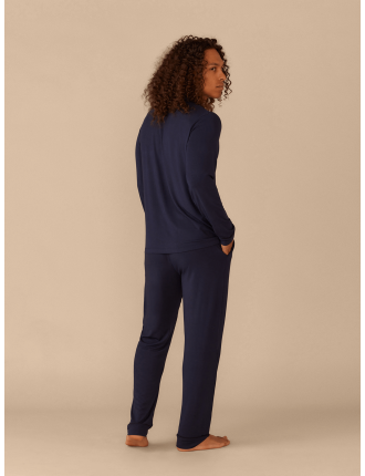 Limited Time Offer Men's Longsleeve Modal PJ Set | Dark Sapphire New Stock