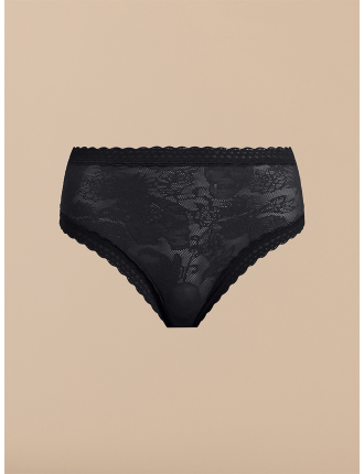 Special Offer All Over Lace High-Waist Brief | Black Dead Flowers New Collection