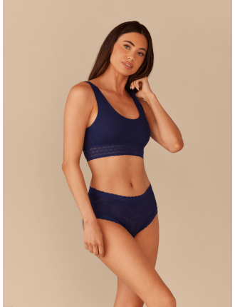 Special Offer All Over Lace High-Waist Brief | Midnight Navy Just In