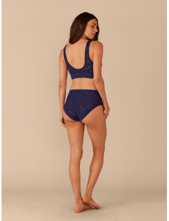 Special Offer All Over Lace High-Waist Brief | Midnight Navy Just In