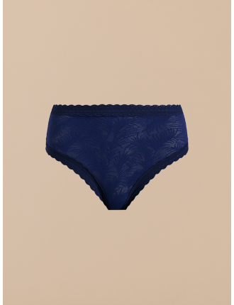 Special Offer All Over Lace High-Waist Brief | Midnight Navy Palm In Stock