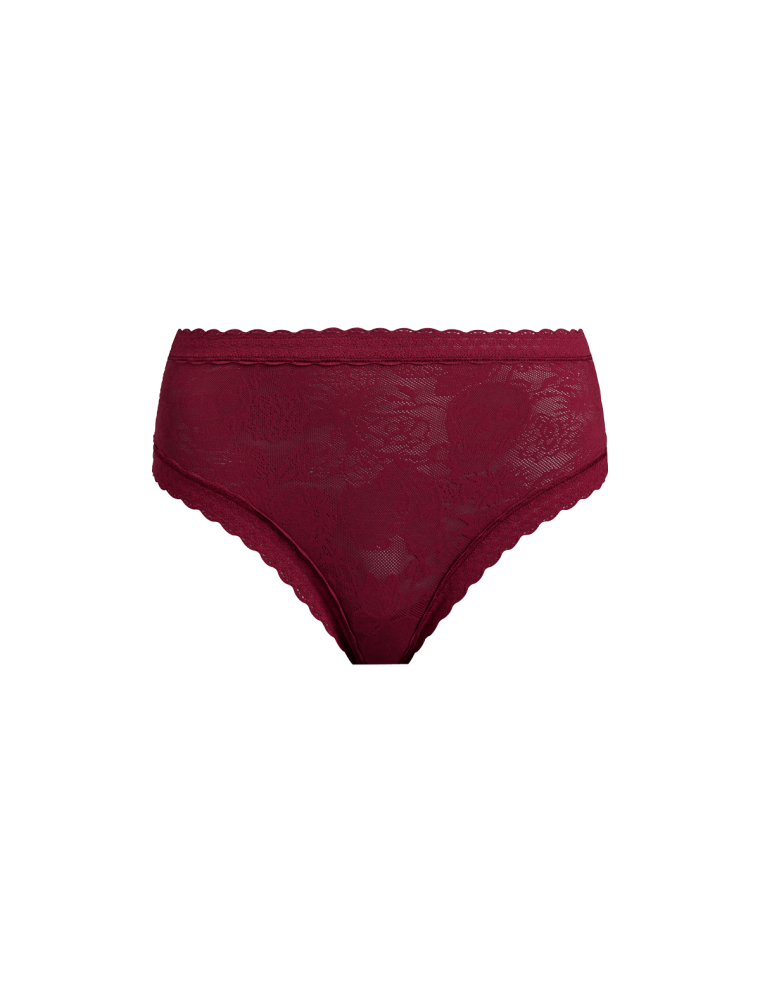 Special Offer All Over Lace High-Waist Brief | Plum Dead Flowers Ready for Shipment