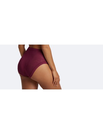 Special Offer All Over Lace High-Waist Brief | Plum Dead Flowers Ready for Shipment