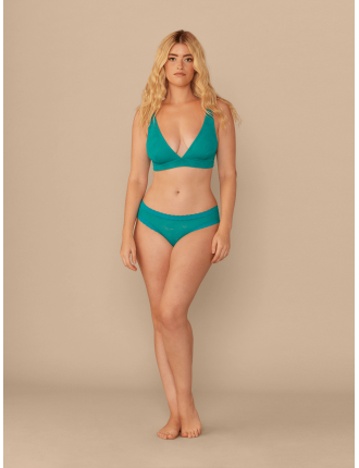 Special Offer All Over Lace Plunge Bralette | Peacock Teal Palm