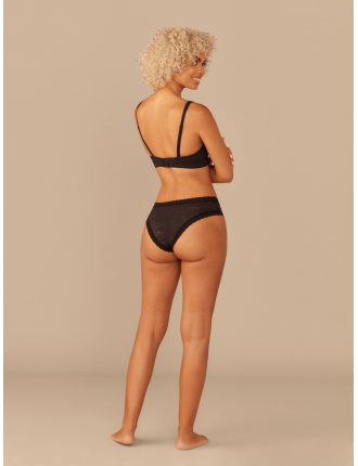 Special Offer All Over Lace Tanga | Black Dead Flowers In Stock