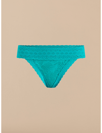 Special Offer All Over Lace Tanga | Peacock Teal Ready for Shipment