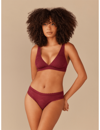 Special Offer All Over Lace Tanga | Plum Dead Flowers On Hand Now