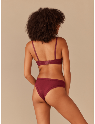 Special Offer All Over Lace Tanga | Plum Dead Flowers On Hand Now