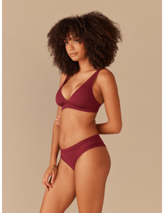 Special Offer All Over Lace Tanga | Plum Dead Flowers On Hand Now